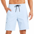Herren Badeshorts Größe M Hellblau aus Synthetik mit Kordelzug und Taschen