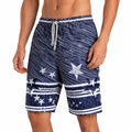 Herren Badeshorts Größe L Blau Weiß mit Kordelzug und Sternmuster