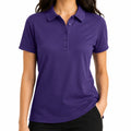 Damen Poloshirt Größe S Violett Kurzarm mit Knopfleiste