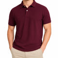 Herren Poloshirt Größe L Bordeaux Piqué kurzarm klassisch