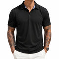 Herren Poloshirt XL aus Kunstfaser Schwarz Kurzarm Freizeit