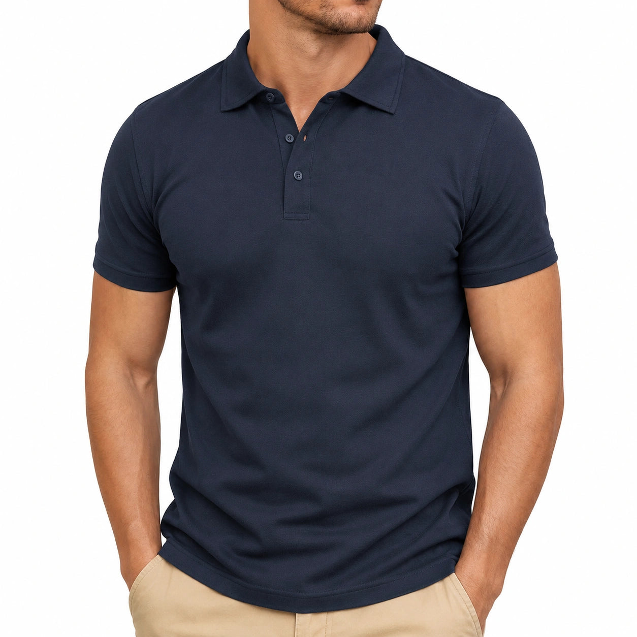 Herren Poloshirt M dunkelblau kurzarm klassisch