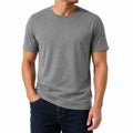 Herren T-Shirt Größe M in Grau aus Textil mit Rundhals Kurzarm