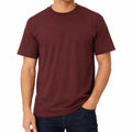 Herren T-Shirt Größe L aus Textilgewebe in Bordeaux mit Rundhals Kurzarm
