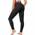 Damen Leggings Größe M aus elastischem Textilgewebe Schwarz für Sport mit hohem Bund