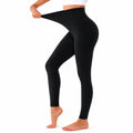 Damen Leggings Größe S aus elastischem Textilgewebe in Schwarz mit hohem Bund für Sport und Alltag